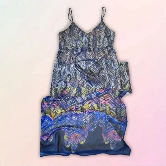 Charlie Jade, Colorful Boho, Feather Print Maxi Dress - Picture 1 of 16